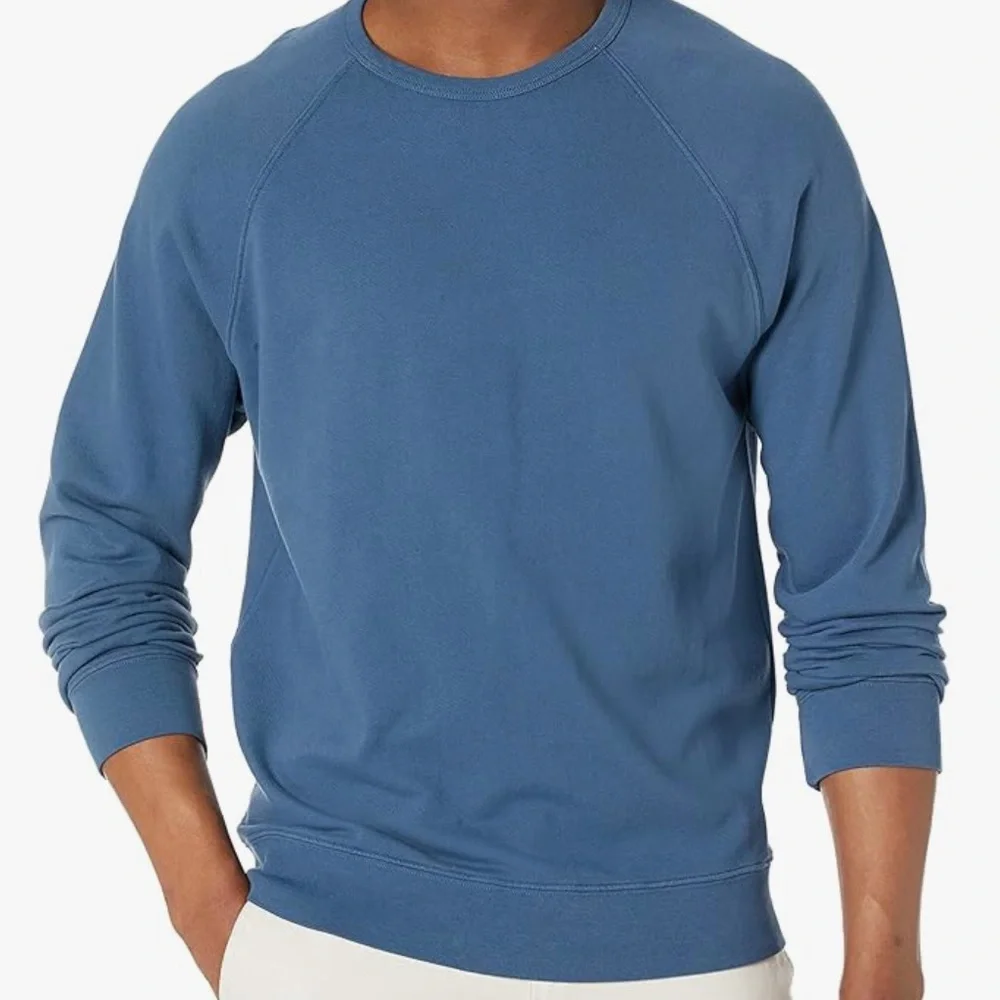 Vince Men’s NWT Crew Neck Pullover Sweatshirt in Washed Brisk Blue Size XL - Picture 2 of 9